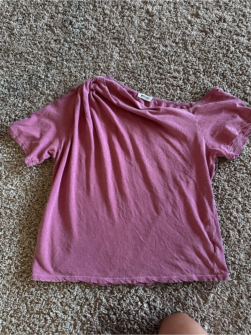 LA Made from Stitch Fix Rose-Pink Short Sleeve one shoulder Crew Tee